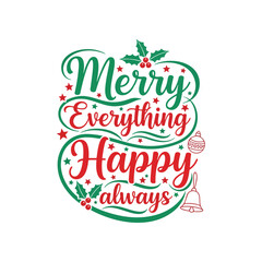Circular Merry Everything Happy Always Christmas Emblem