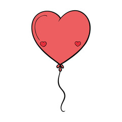 A shiny heart-shaped balloon floats gently, filled with love and joy, its bright color and soft curves adding a playful, romantic touch.
