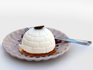 white milky pudding as tasty sweet dessert 