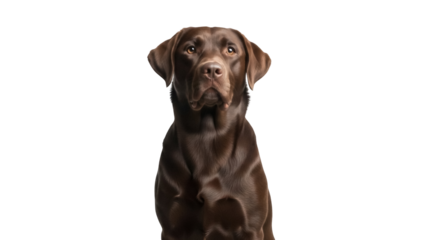 Isolated chocolate Labrador Retriever portrait studio shot beautiful purebred pet dog