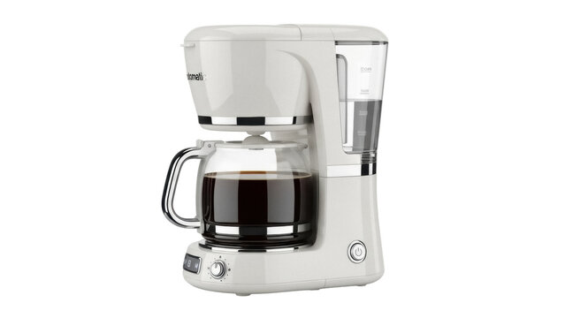 Isolated coffee maker, a kitchen appliance for hot beverages on the kitchen counter or table