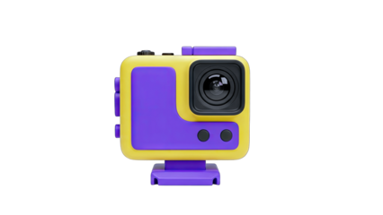 Colorful Action Camera Isolated on White Background