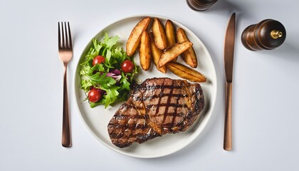 Delicious Grilled Steak and Potato Wedges