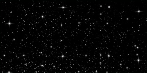 Space stars background. Universe starry pattern with glowing stars. Night sky constellations galaxy. Vector illustration. © Mansur