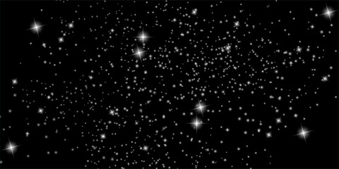Space stars background. Universe starry pattern with glowing stars. Night sky constellations galaxy. Vector illustration. © Mansur