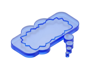Isolated acrylic cookie cutters, cloud, and round shapes for baking and confectionery art