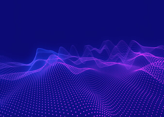 Digital wave surface connecting big data dots