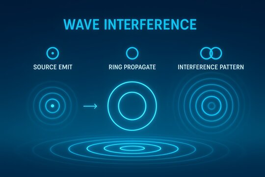 Wave Interference Pattern with Ripple Overlay for Physics Education