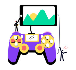 A flat style illustration showing gamepad © SmashingStocks