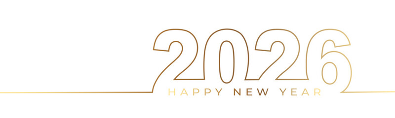 Happy New Year 2026,  typography calligraphy © MH