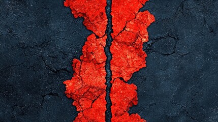 A crack in a dark blue surface.