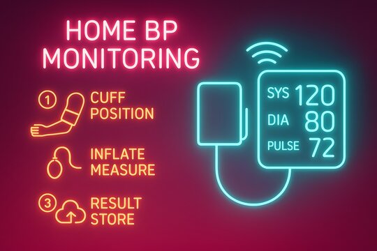 Home Blood Pressure Monitor with Cuff and Measurement Storage for Health Tracking