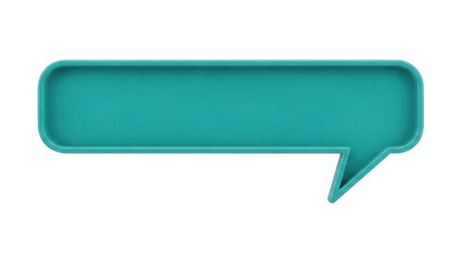 Isolated turquoise speech bubble on blank, ready for text insertion, illustration, simple