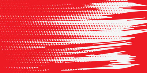Fototapeta premium red and white brush wrap car sticker pattern abstract banner sporty lines red and white color combination grunge brush modern pattern racing motorsport vector design.