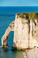 Etretat, France. White cliffs view	