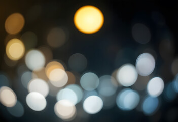Abstract blur bokeh lights effect on dark background 