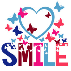 butterfly with smile  print vector art