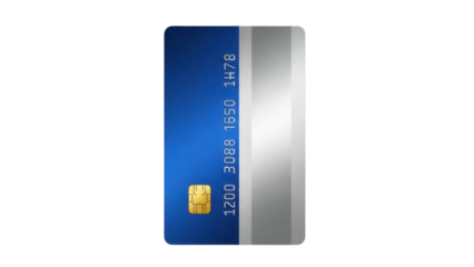 Isolated Blue Card Concept for Personal Finance Transactions and Easy Money Payment
