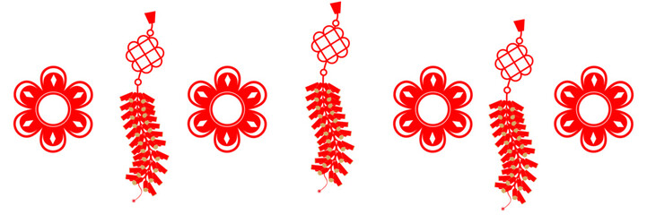 hanging chinese new year greetings ornament elements with background chinese and lantern