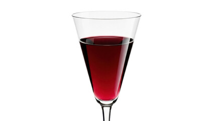 Isolated glass of red wine drink, liquid in elegant stemware, alcoholic beverage in glass