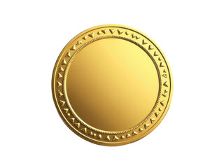 A gold medal with a star-shaped border around it, perfect for recognizing achievements and honoring excellence.transparent background