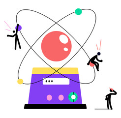 A flat style illustration representing atom