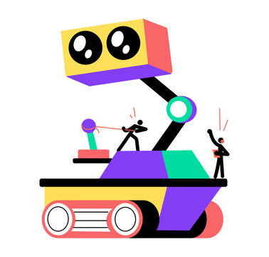 A flat style illustration representing preserverance rover