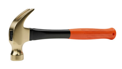 Isolated claw hammer with a black and orange handle used for home and professional construction