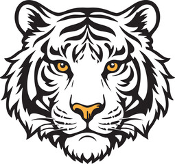 Obraz premium Tiger black and white illustration design