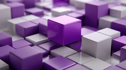 Colorful 3D Cubes Arranged in Abstract Pattern