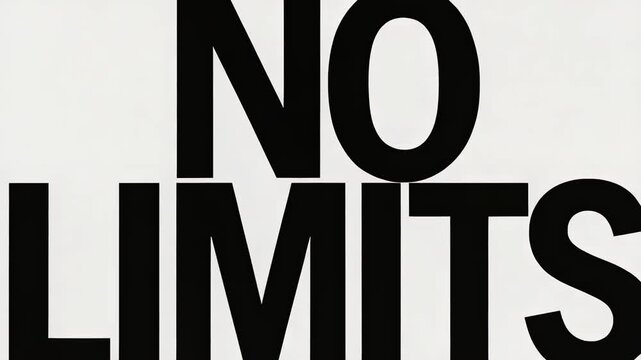 Bold black text NO LIMITS on a white background.