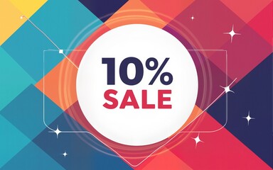 Geometric design with "10% sale" in bold text.  Perfect for marketing materials, social media, and digital advertising. High quality