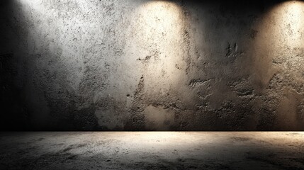 Empty Industrial Space with Dramatic Lighting and Textured Walls