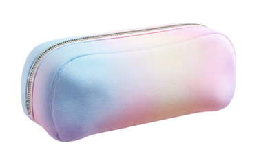 This pencil case pouch features a rounded design with a soft surface. It is shown on a transparent background, making it suitable for various uses like storage or organization