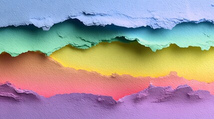Multicolored torn layered paint wall texture colorful
