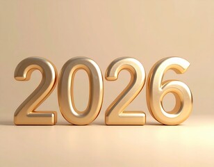 Golden 3D numbers 2026 symbolizing the upcoming new year and future opportunities