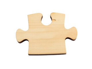 A wooden jigsaw puzzle sits on top of a table, ready for assembly.transparent background