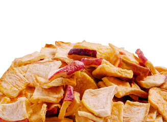 Dried apple slices prepared for a healthy snack or recipe