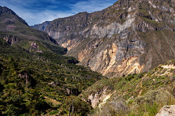 The andean mountains and valley of the colca canyon
