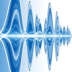 Sound Wave Patterns in Blue Hue Visual Representation