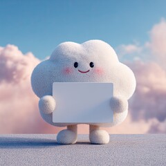 A cloud character resembling a character from the Japanese anime Anpanman