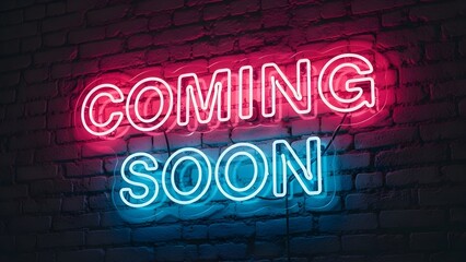 Obraz premium Neon sign announcing upcoming event.
