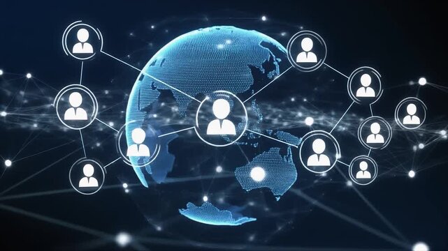 Global network and digital connection concept