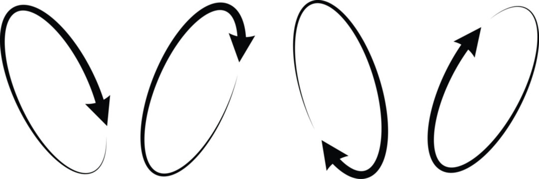 circle arrows icon set. Round reload sign, repeat icon, rotate arrow symbol. arrow pictogram, refresh reload rotation loop. circle arrow icon isolated on background
