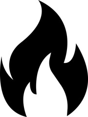 Fire icon with flame symbols in gradient, black flat, style, burning heat blaze energy illustration group for safety warning hazard UI design and emergency graphics