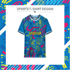 Soccer jersey design for sublimation. 
Abstract background with sport pattern.