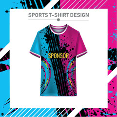 Soccer jersey design for sublimation. 
Abstract background with sport pattern.