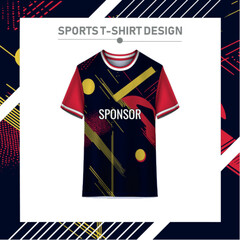 Soccer jersey design for sublimation. 
Abstract background with sport pattern.