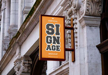 Vertical Framed Sign Mockup