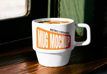 Retro Ceramic Mug Mockup